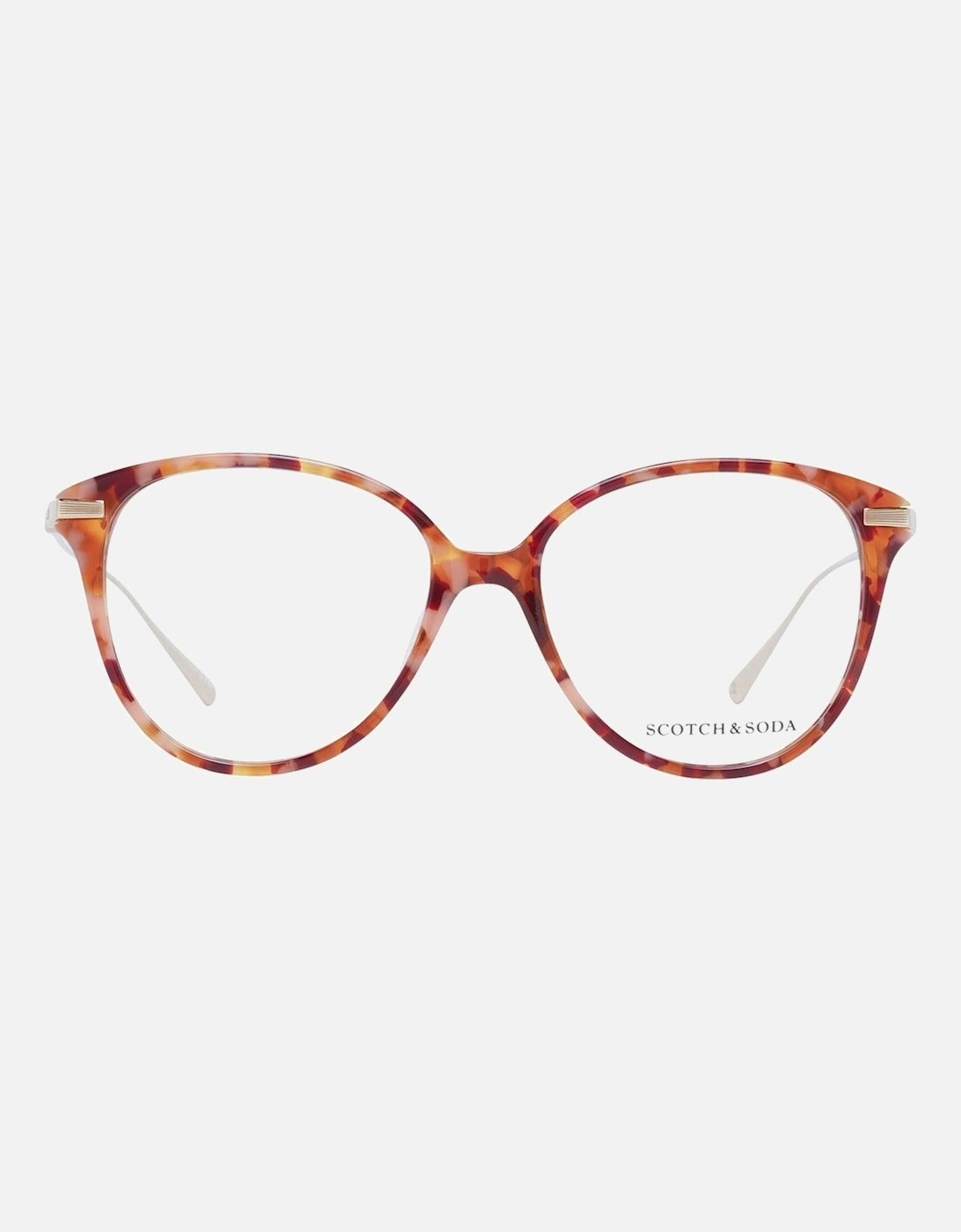Orange Round Acetate Glasses with Demo Lenses Women Frames