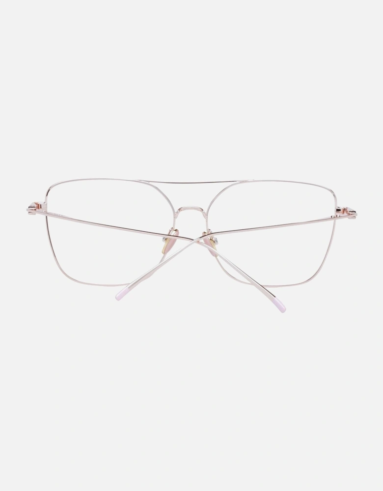 Gold Square Metal Frame Demo Glasses Women