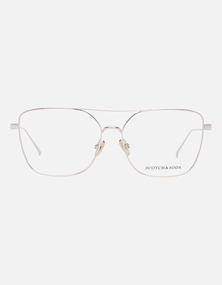 Gold Square Metal Frame Demo Glasses Women