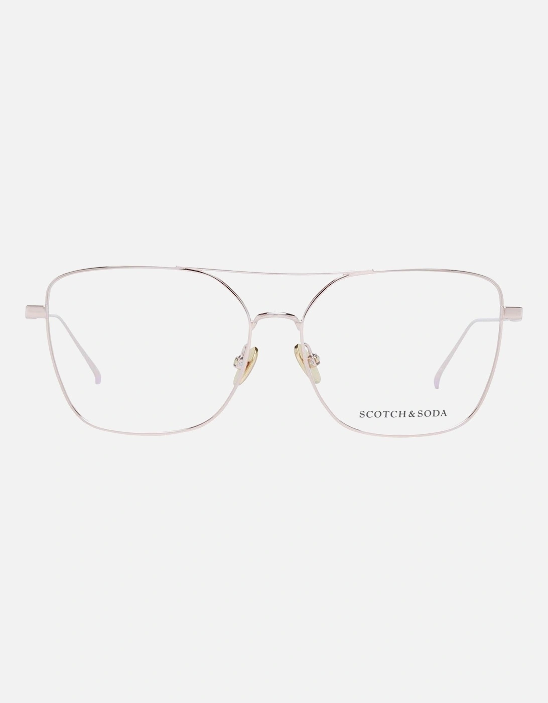Gold Square Metal Frame Demo Glasses Women