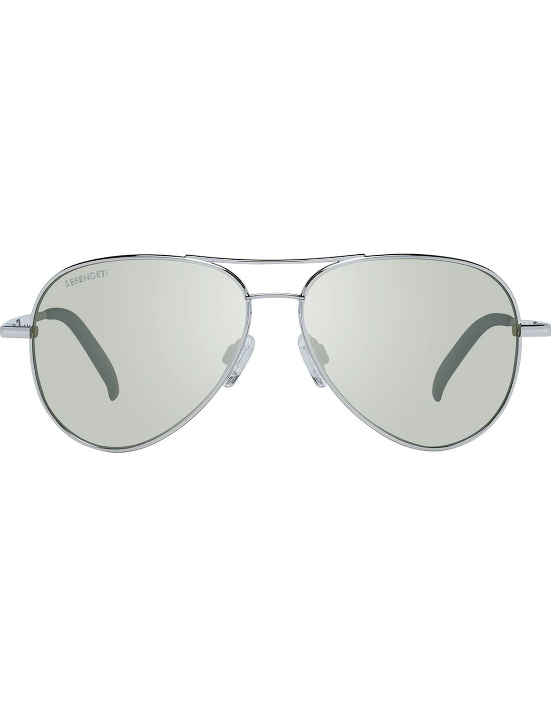 Silver Aviator Sunglasses with Polarized Green Lenses Unisex