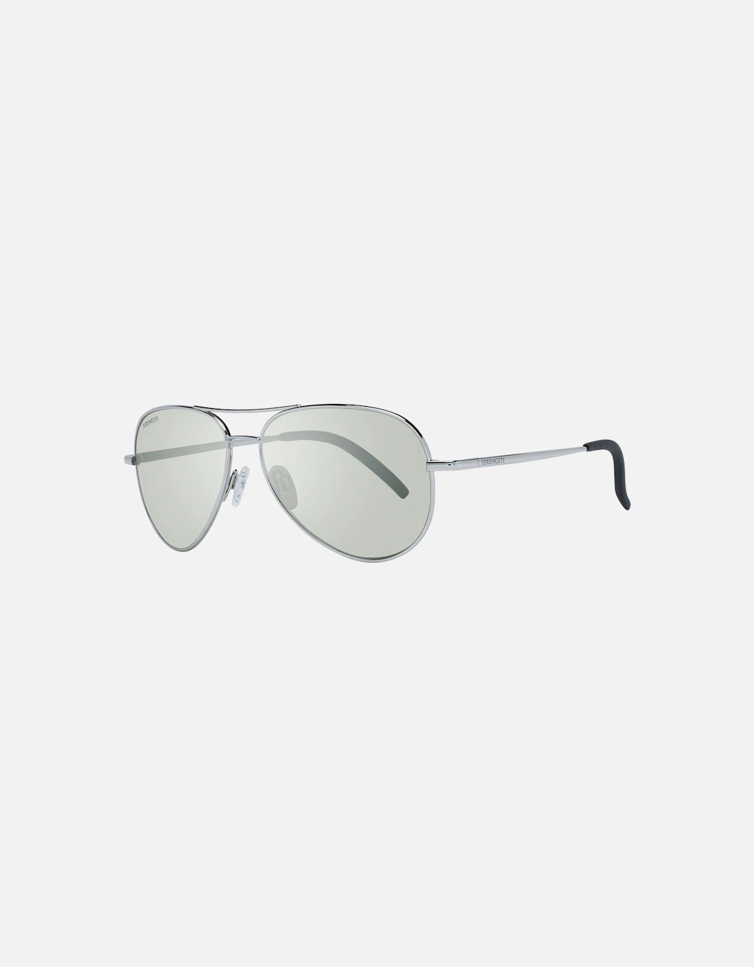 Silver Aviator Sunglasses with Polarized Green Lenses Unisex, 4 of 3