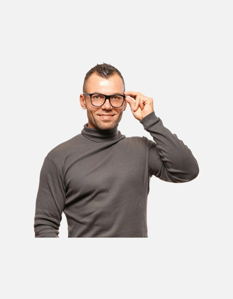 Acetate Trapezium Full-Rim Demo Glasses Unisex - Black Frames