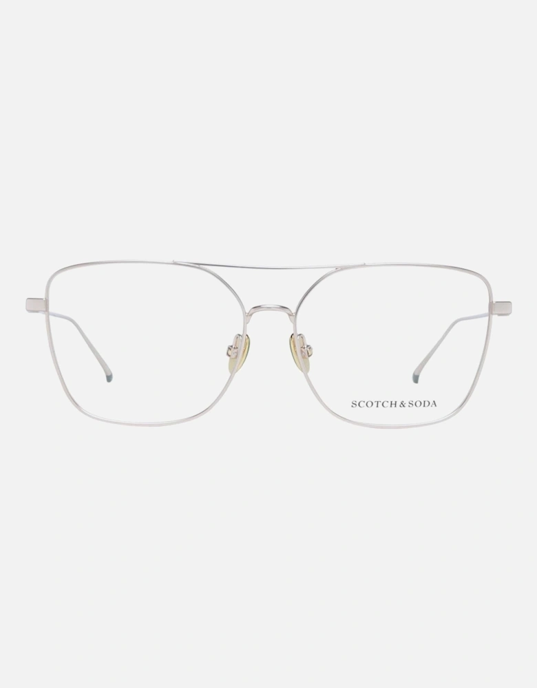 Gold Metal Square Frame Demo Glasses Women