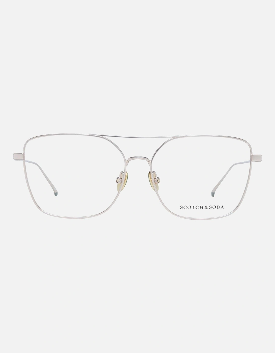 Gold Metal Square Frame Demo Glasses Women