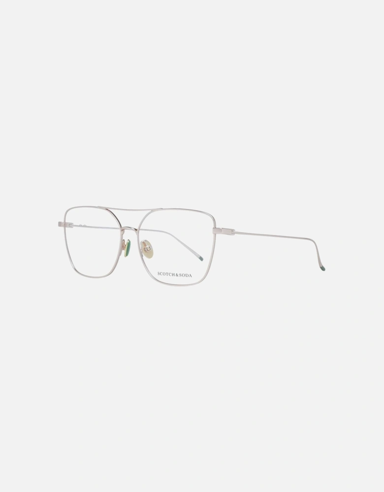 Gold Metal Square Frame Demo Glasses Women