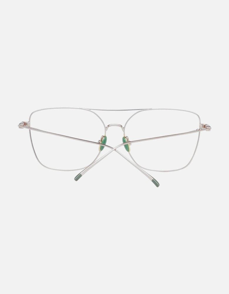 Gold Metal Square Frame Demo Glasses Women