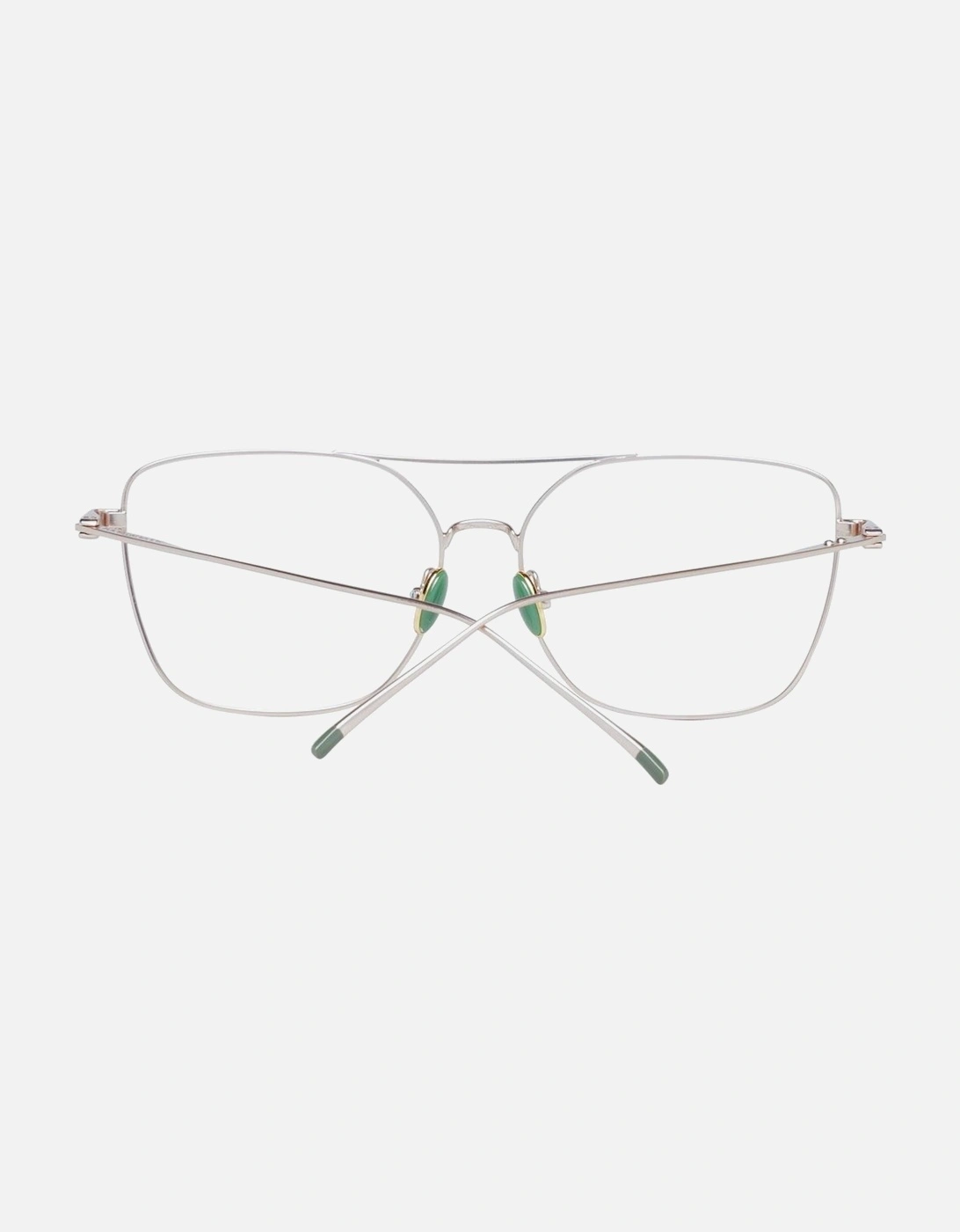 Gold Metal Square Frame Demo Glasses Women