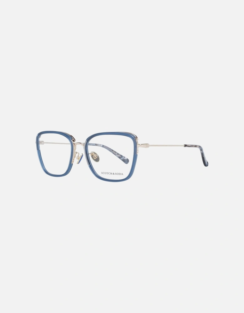 Blue Square Metal & Plastic Frame Demo Glasses Women