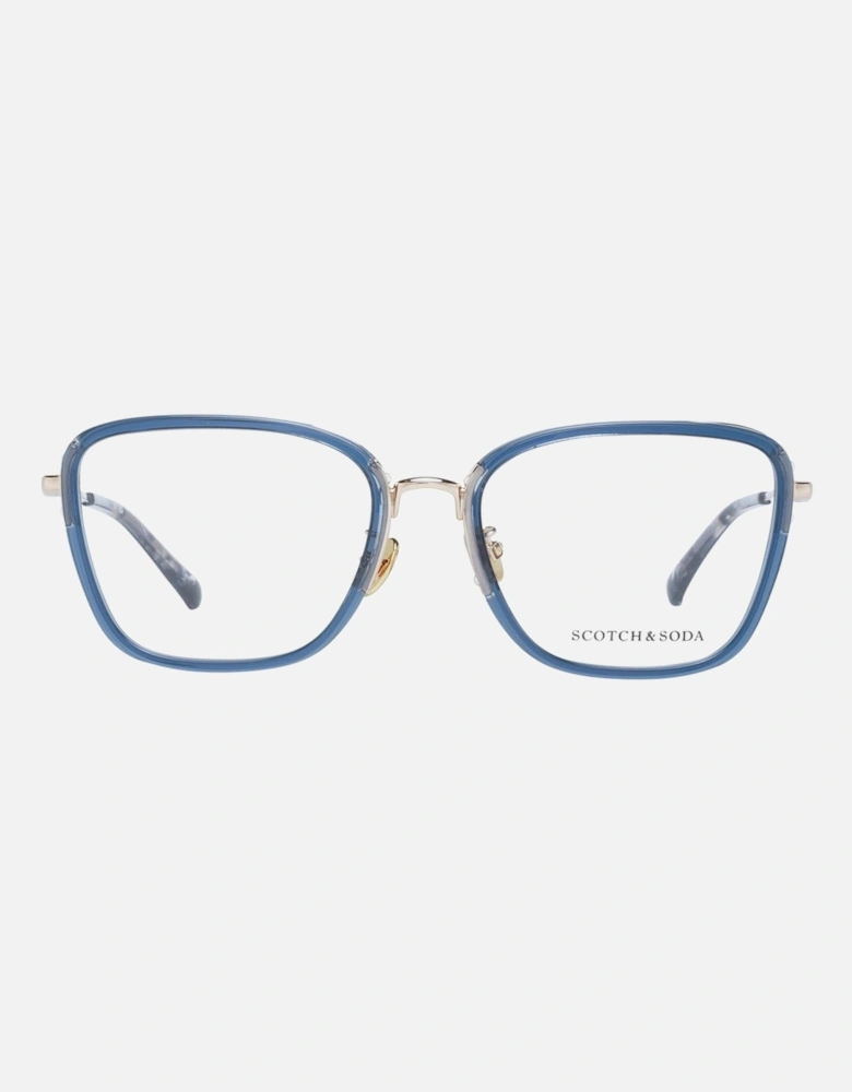 Blue Square Metal & Plastic Frame Demo Glasses Women
