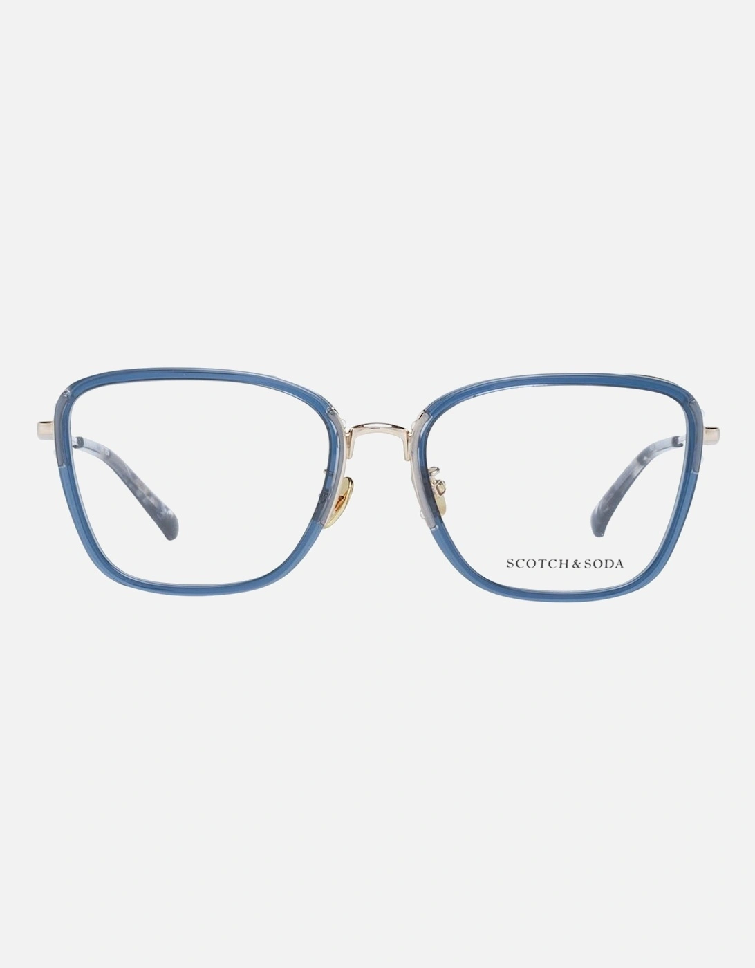 Blue Square Metal & Plastic Frame Demo Glasses Women