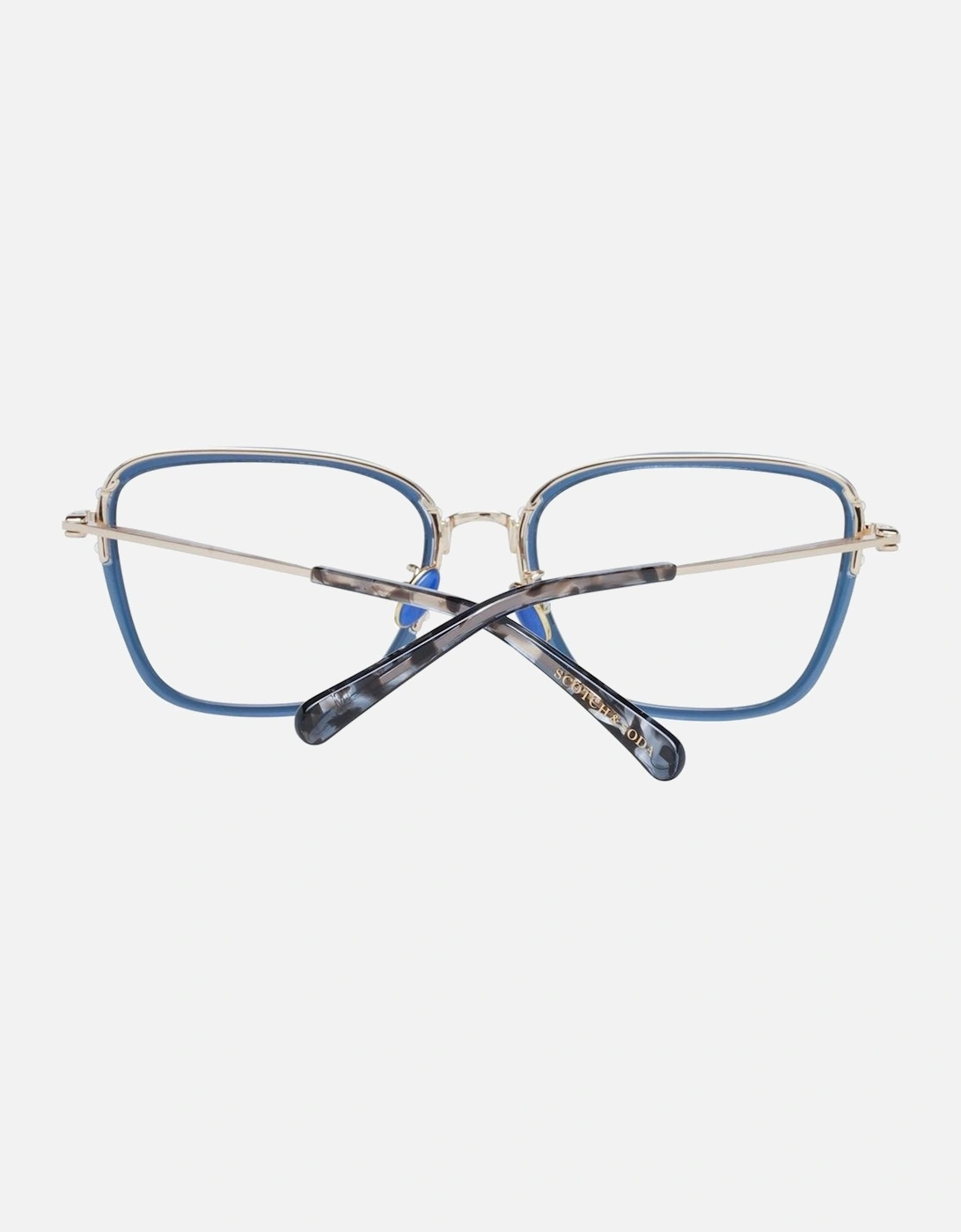 Blue Square Metal & Plastic Frame Demo Glasses Women