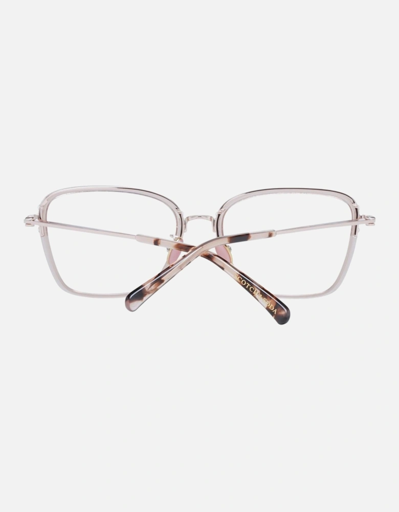 Transparent Trapezium Demo Glasses with Metal & Plastic Frame Women