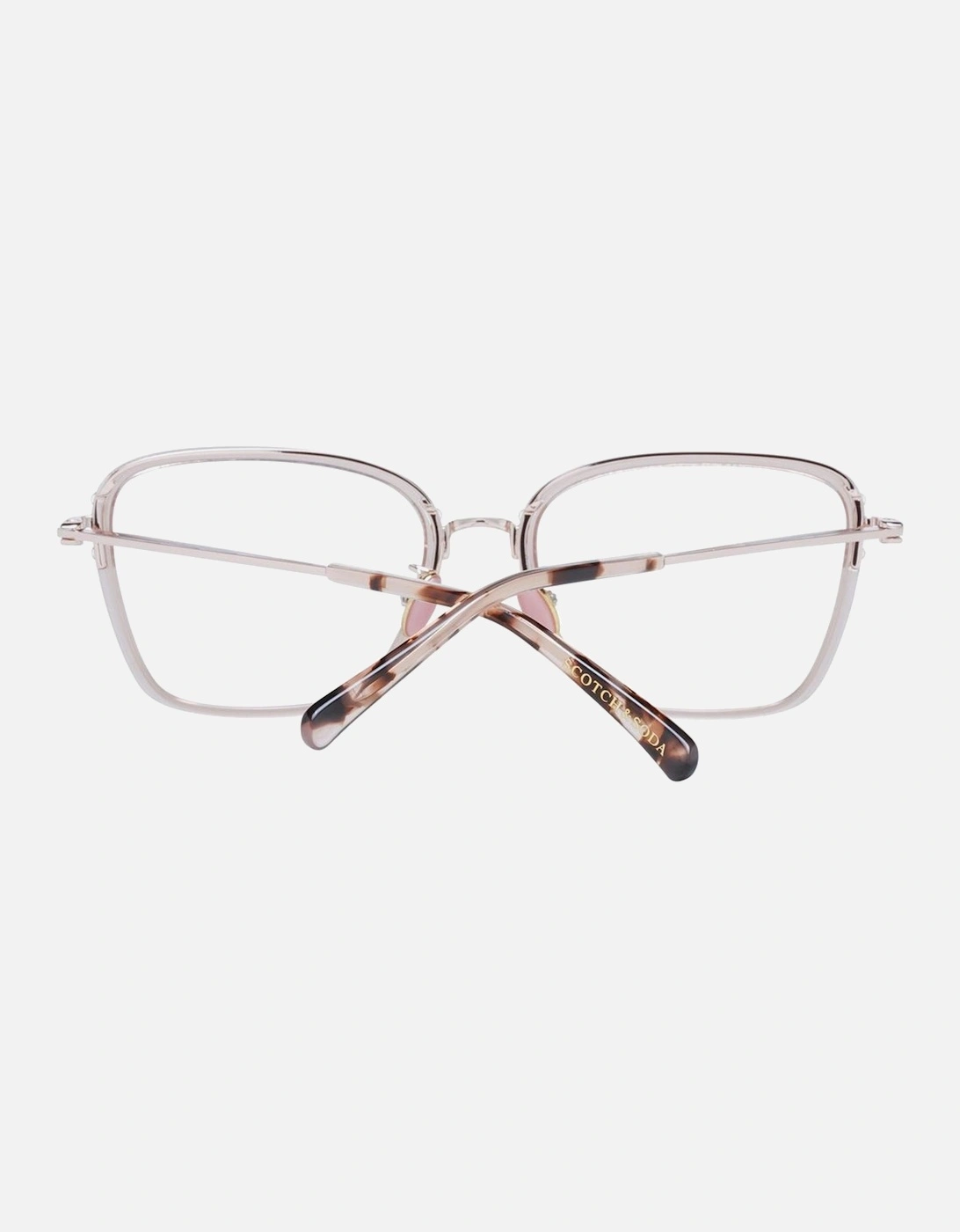 Transparent Trapezium Demo Glasses with Metal & Plastic Frame Women