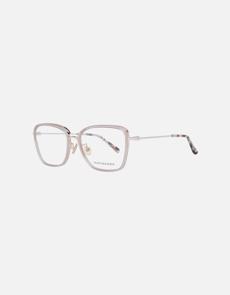 Transparent Trapezium Demo Glasses with Metal & Plastic Frame Women