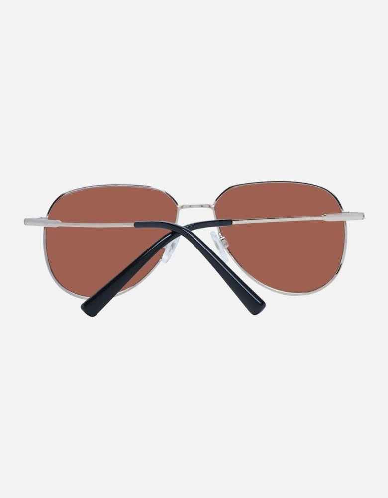 Rose Gold Round Sunglasses with Brown Lenses - Category 2 & 3 Unisex