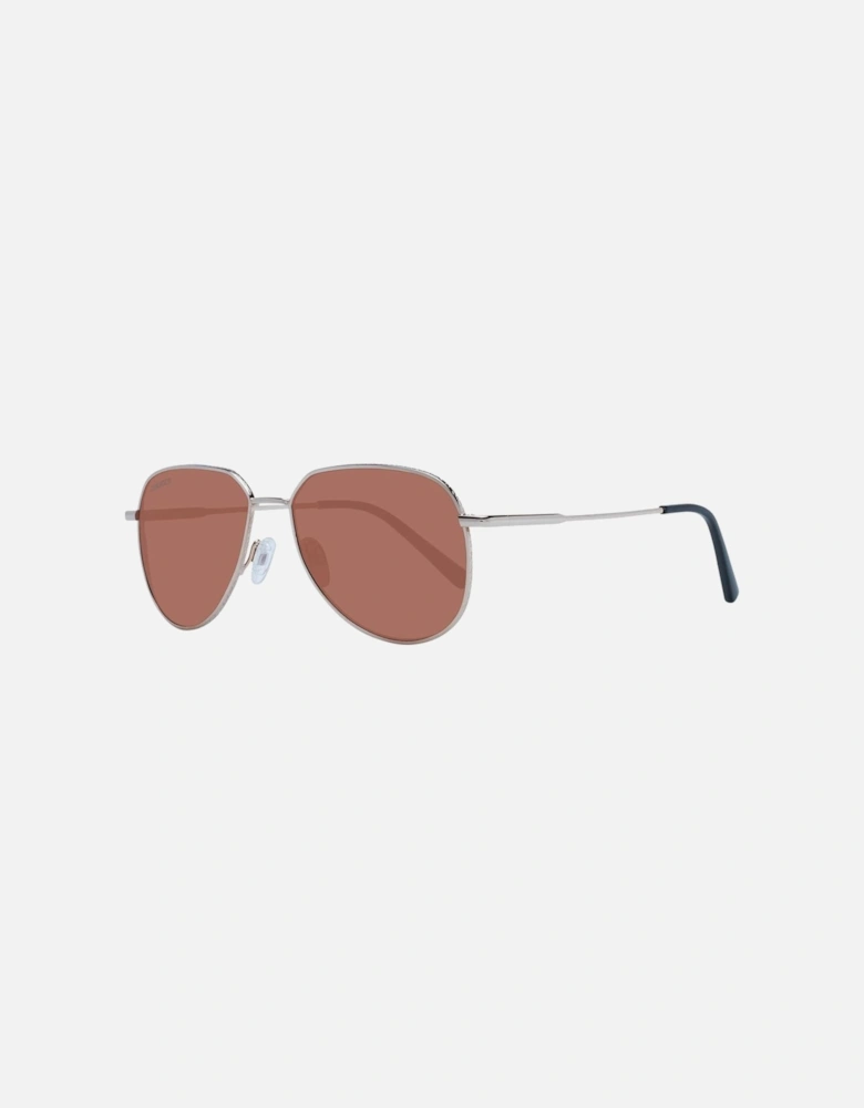 Rose Gold Round Sunglasses with Brown Lenses - Category 2 & 3 Unisex