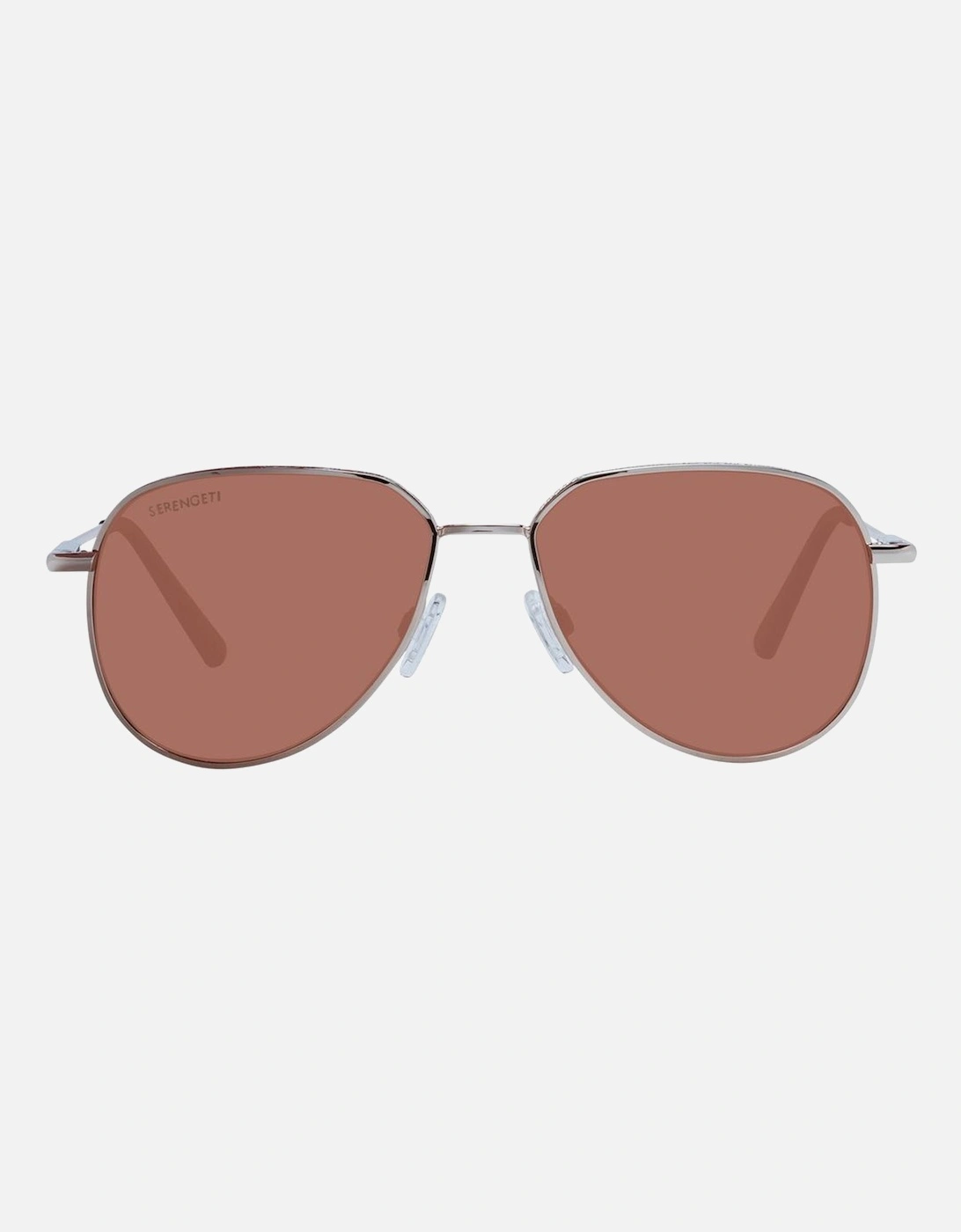 Rose Gold Round Sunglasses with Brown Lenses - Category 2 & 3 Unisex