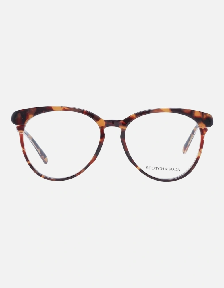 Brown Round Plastic Demo Glasses with Branded Case. Women Frames