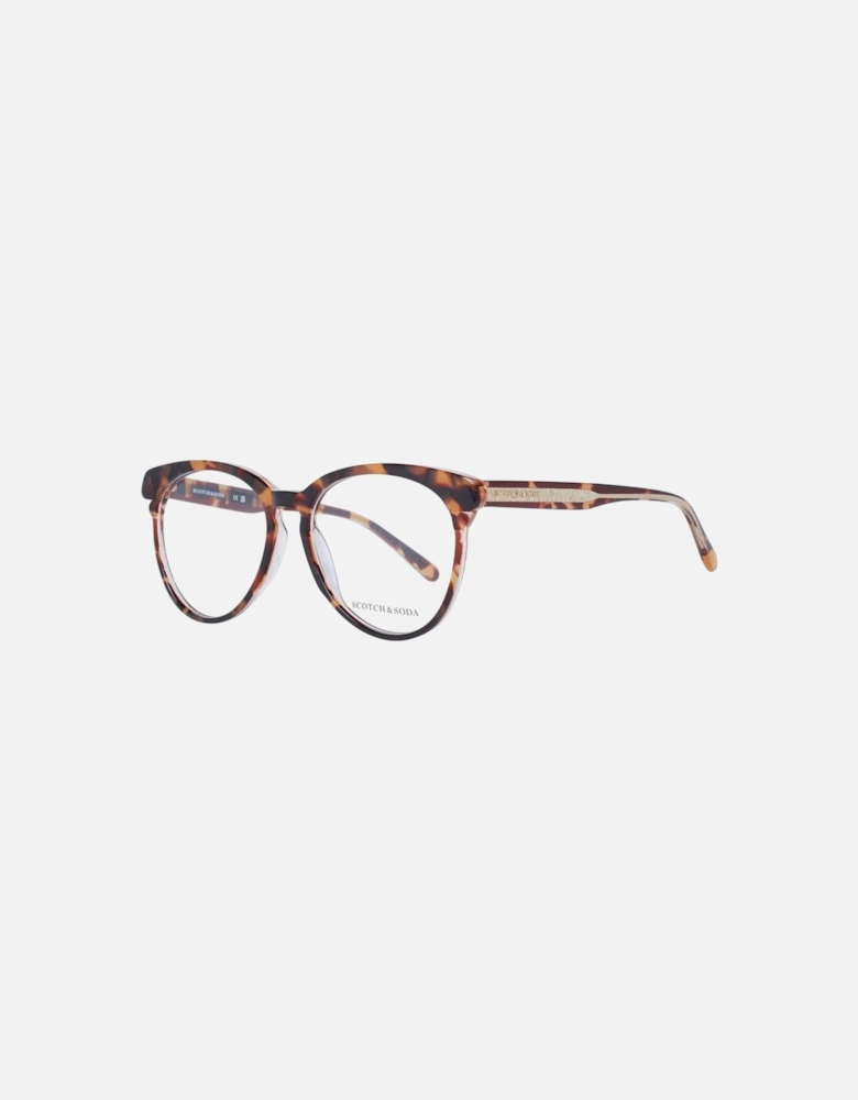 Brown Round Plastic Demo Glasses with Branded Case. Women Frames