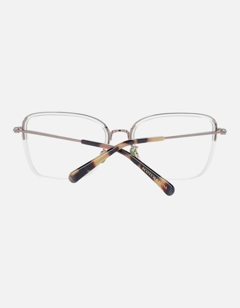 Transparent Trapezium Demo Glasses with Branded Case Women Frames