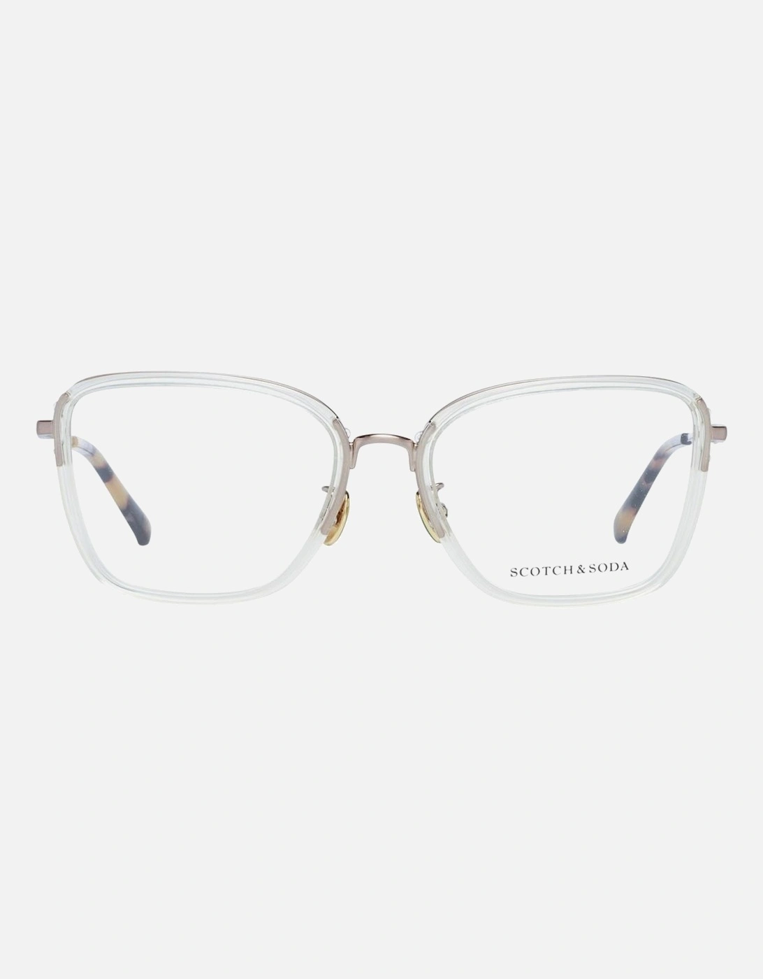 Transparent Trapezium Demo Glasses with Branded Case Women Frames