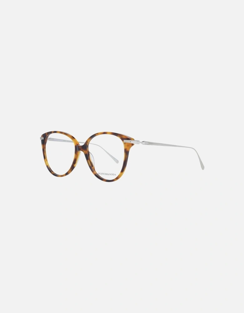 Brown Round Acetate Glasses with Demo Lenses Women Frames