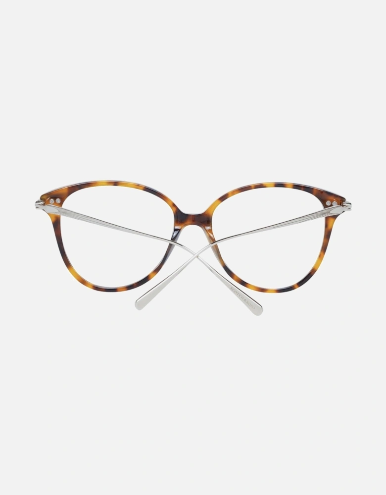 Brown Round Acetate Glasses with Demo Lenses Women Frames