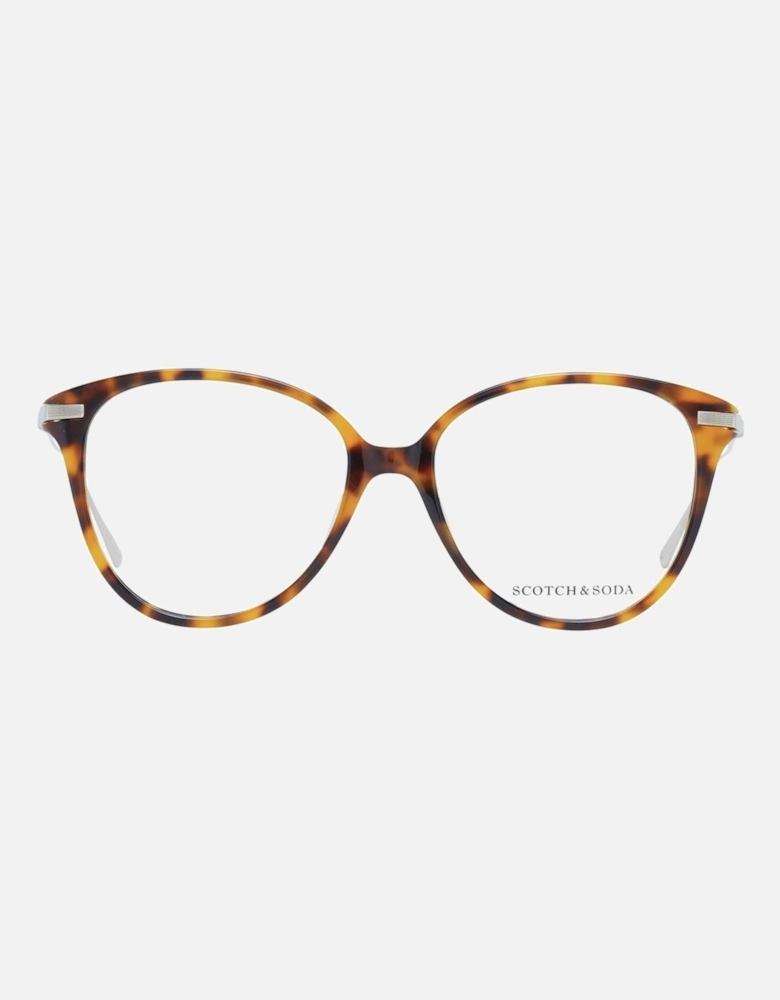 Brown Round Acetate Glasses with Demo Lenses Women Frames