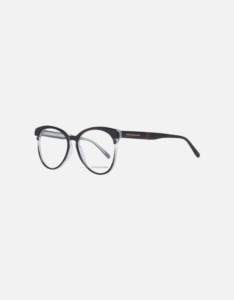 Brown Round Plastic Glasses with Demo Lenses - 55-16-140 Women Frames