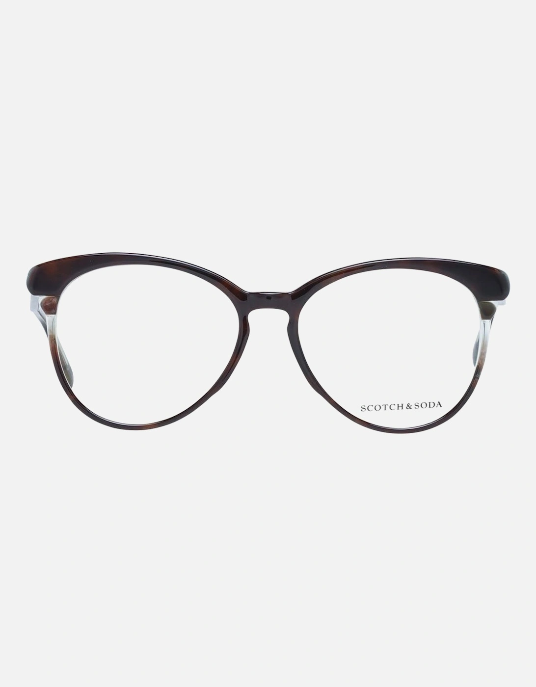 Brown Round Plastic Glasses with Demo Lenses - 55-16-140 Women Frames