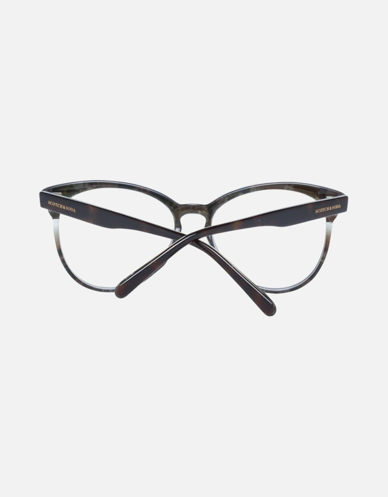 Brown Round Plastic Glasses with Demo Lenses - 55-16-140 Women Frames