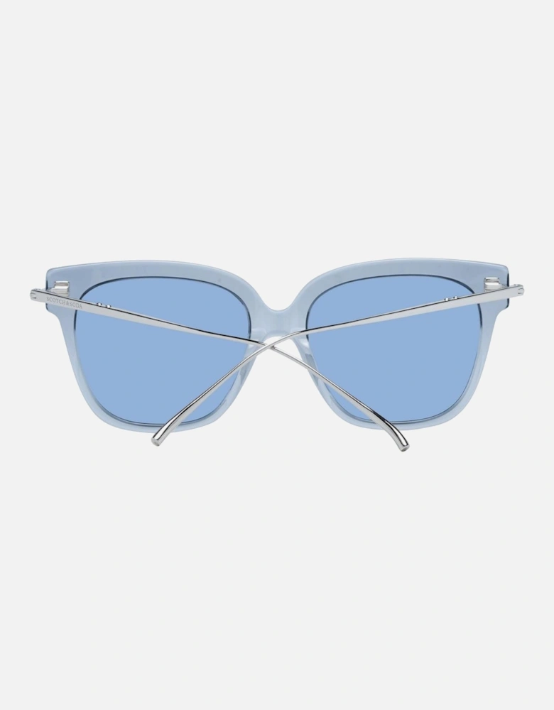 Blue Acetate Trapezium Sunglasses with Blue Plastic Lenses - Category