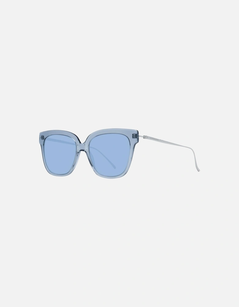 Blue Acetate Trapezium Sunglasses with Blue Plastic Lenses - Category