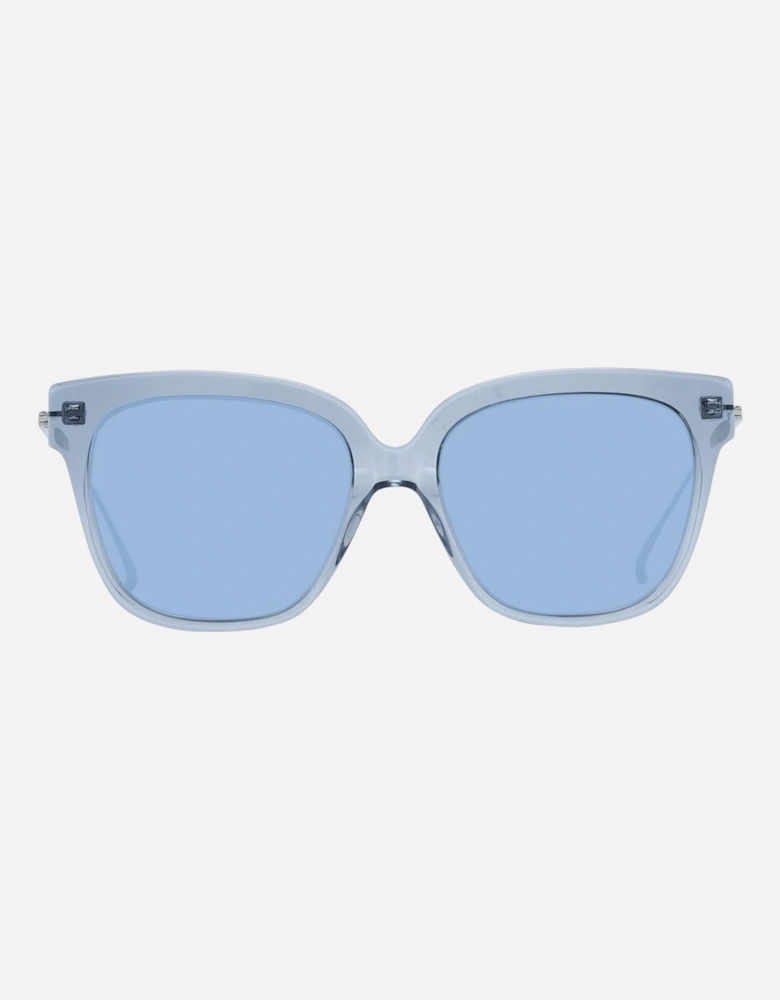 Blue Acetate Trapezium Sunglasses with Blue Plastic Lenses - Category