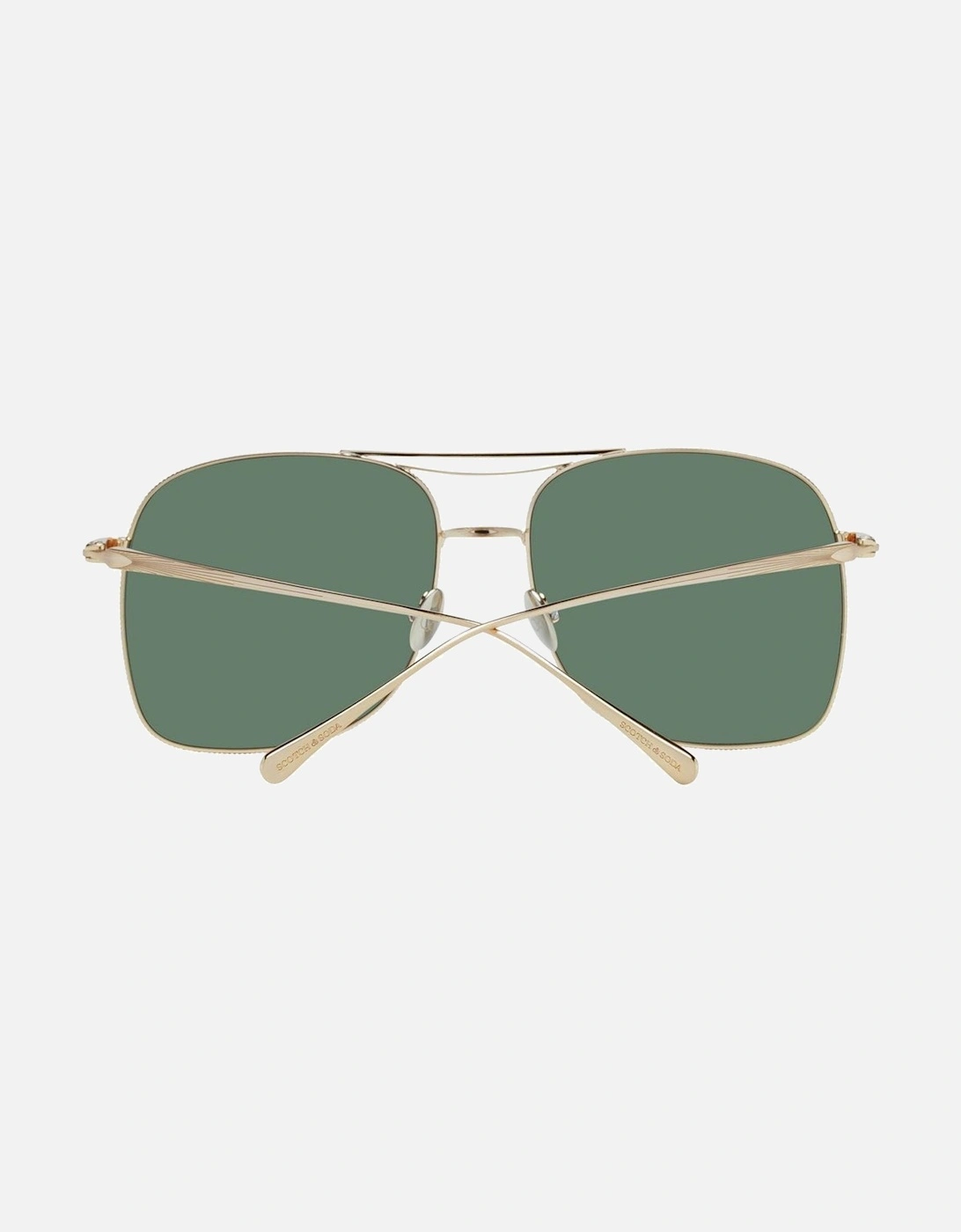 Gold Aviator Sunglasses with Green Lenses - Category 3 Women