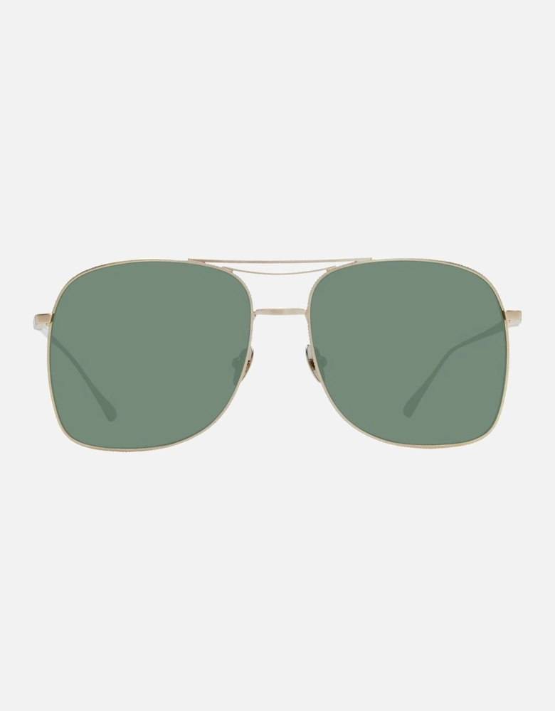 Gold Aviator Sunglasses with Green Lenses - Category 3 Women
