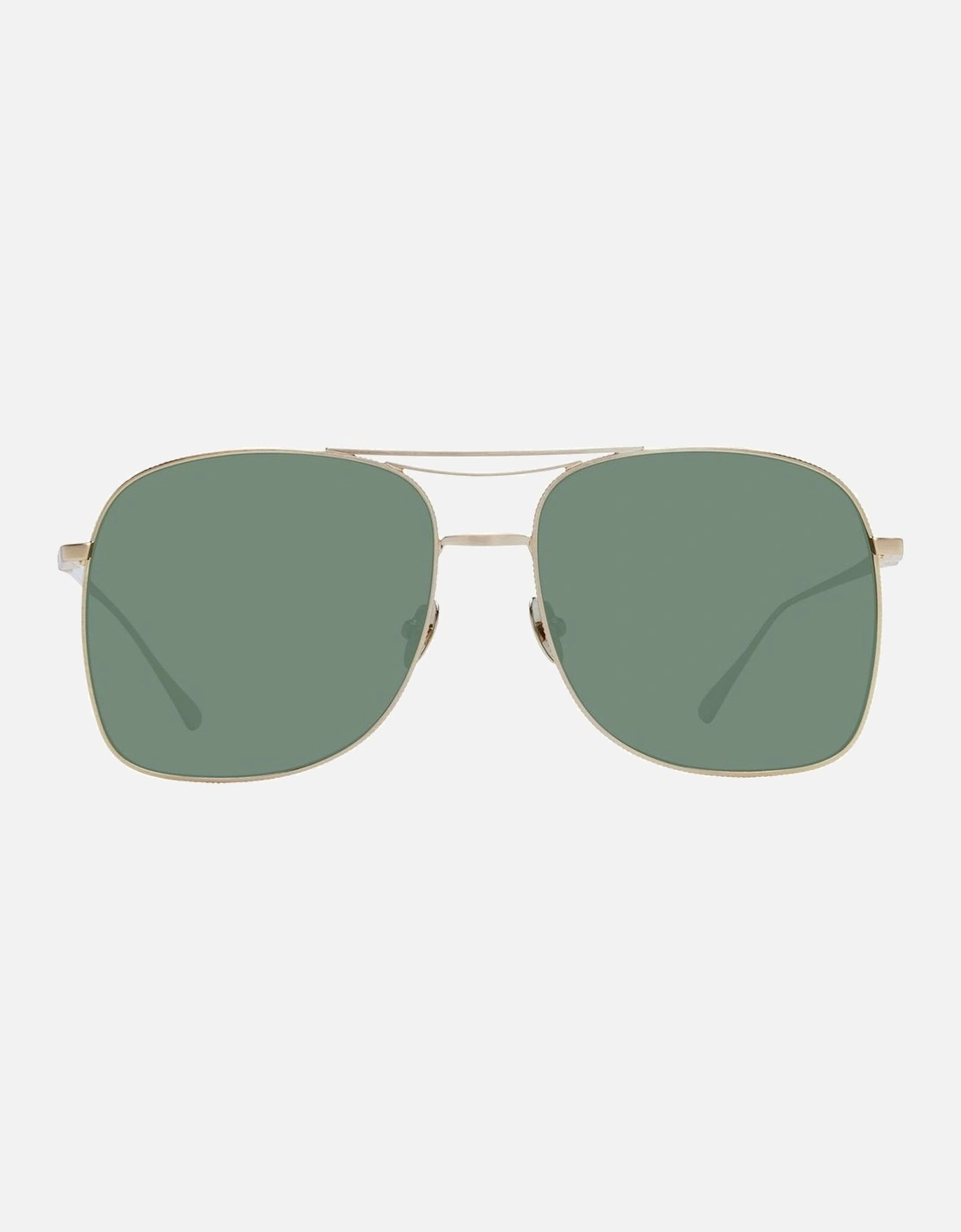 Gold Aviator Sunglasses with Green Lenses - Category 3 Women
