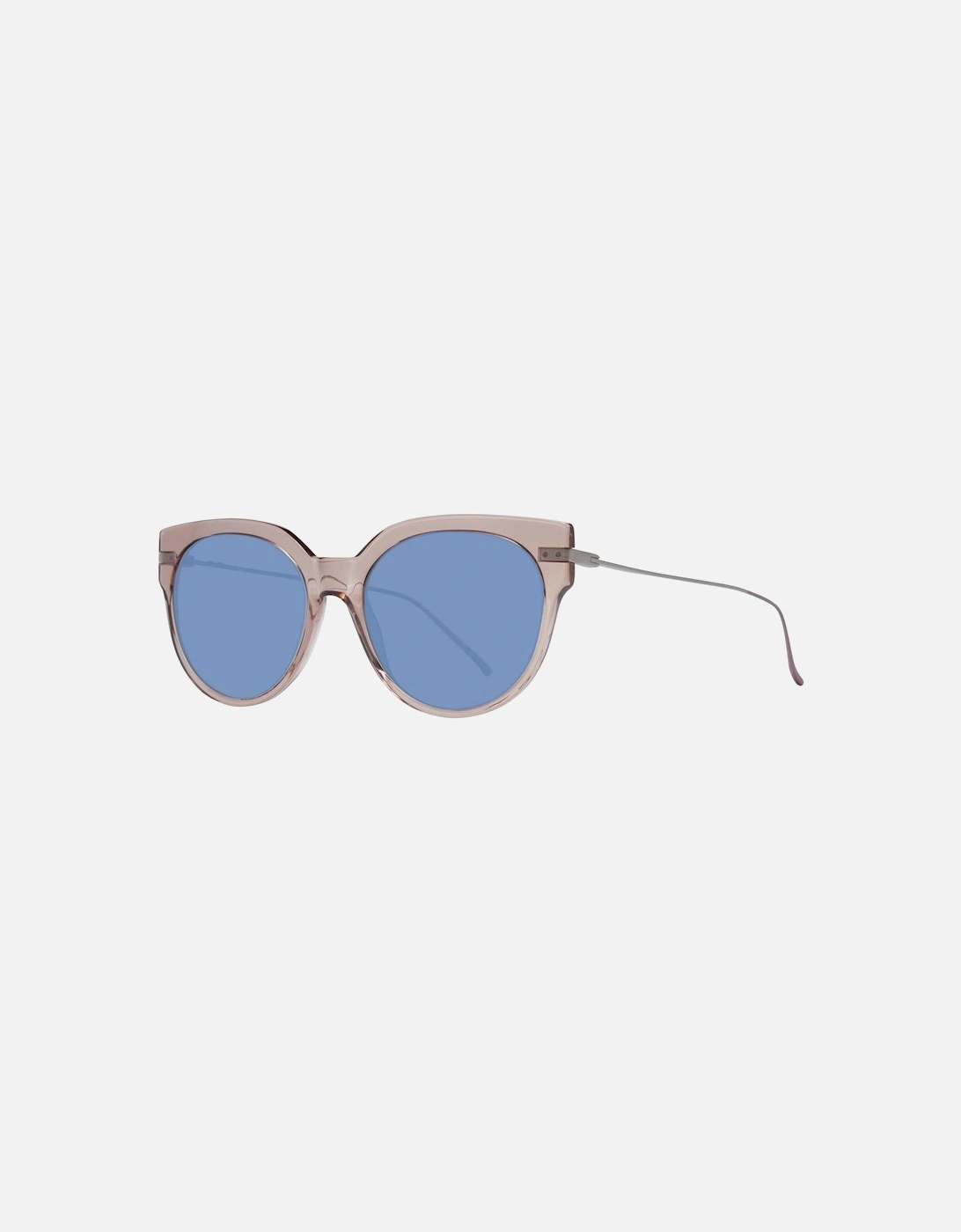 Brown Round Sunglasses with Blue Lenses Women, 4 of 3