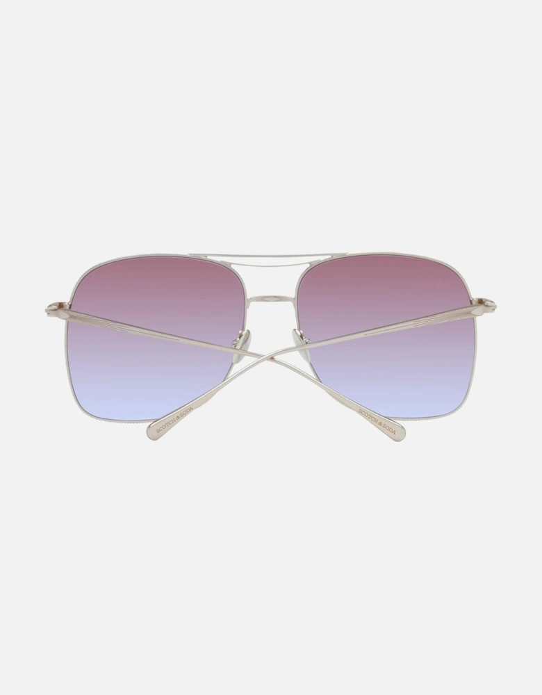 Gold Square Sunglasses with Gradient Lenses Women