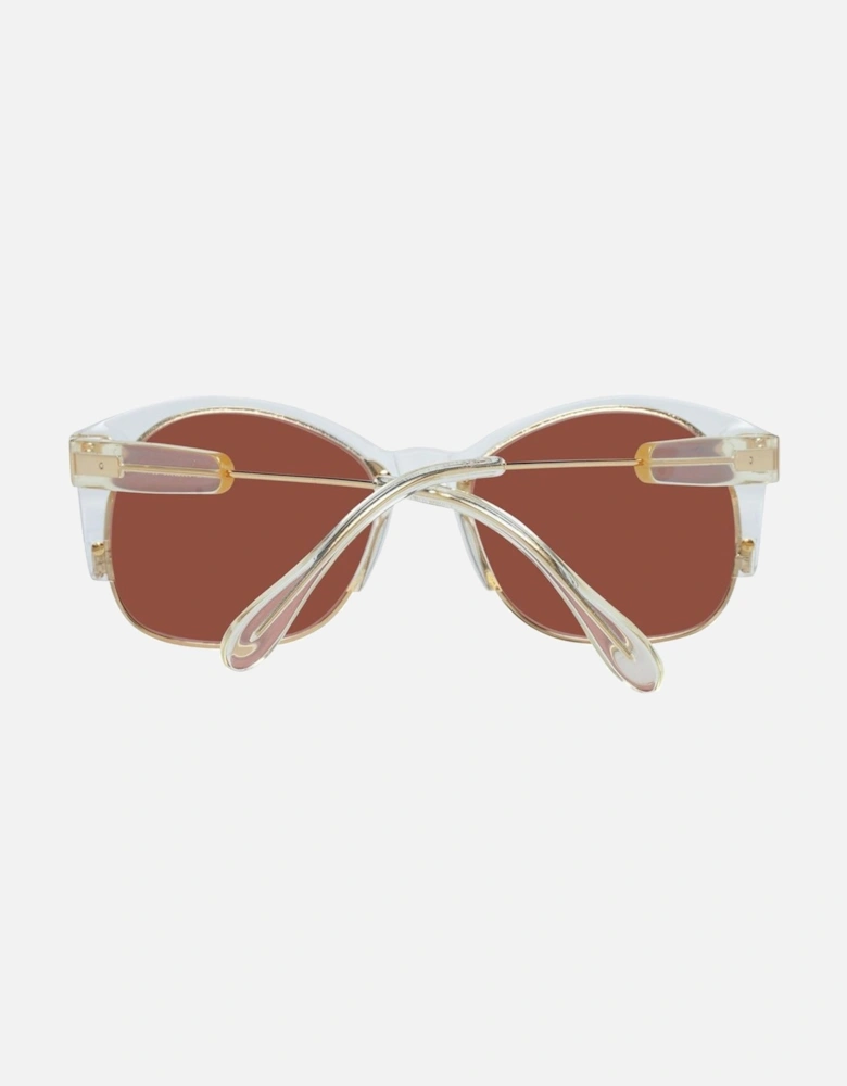 Gold Round Polarized Sunglasses with Brown Lenses - Category 2 Unisex
