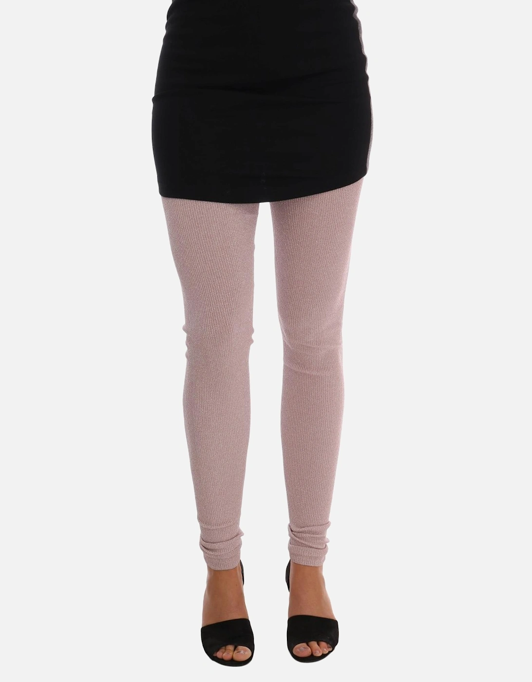 Dolce Gabbana Ribbed Leggings Women - Pink Pantyhose