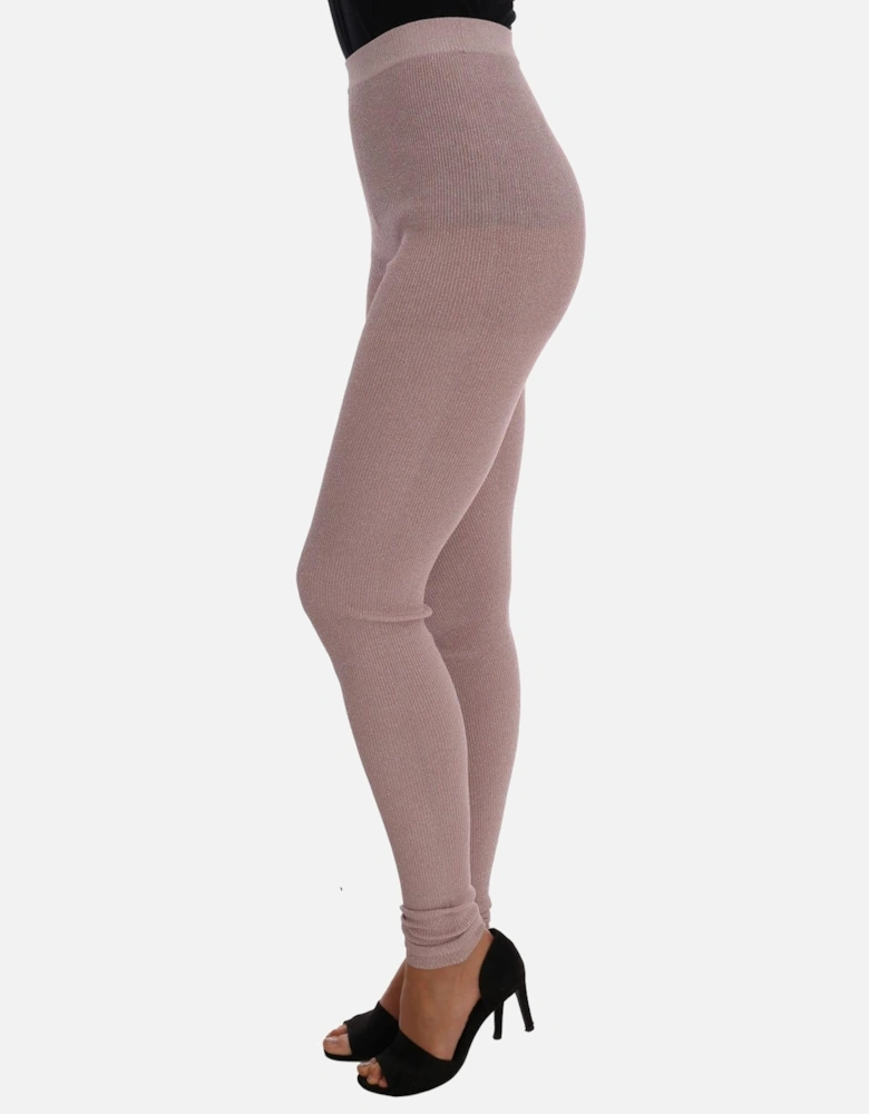 Dolce Gabbana Ribbed Leggings Women - Pink Pantyhose