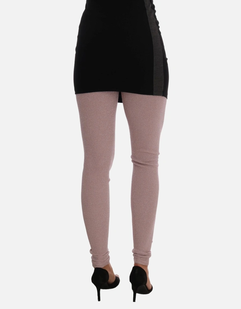 Dolce Gabbana Ribbed Leggings Women - Pink Pantyhose