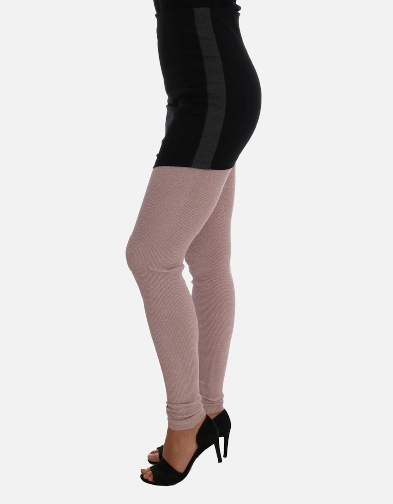 Dolce Gabbana Ribbed Leggings Women - Pink Pantyhose