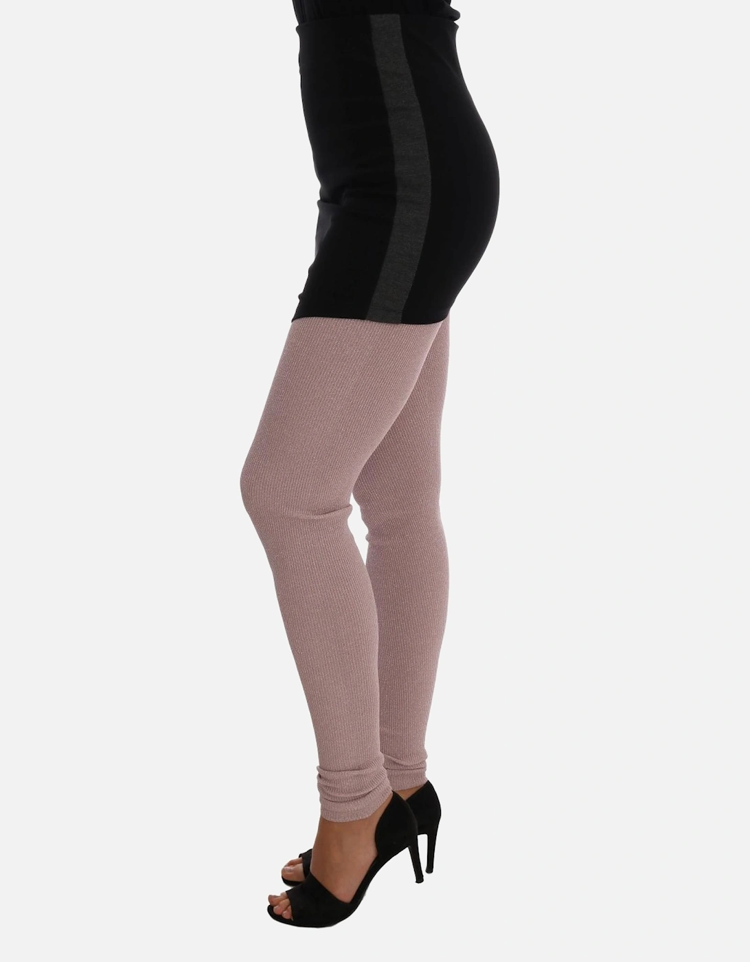 Dolce Gabbana Ribbed Leggings Women - Pink Pantyhose