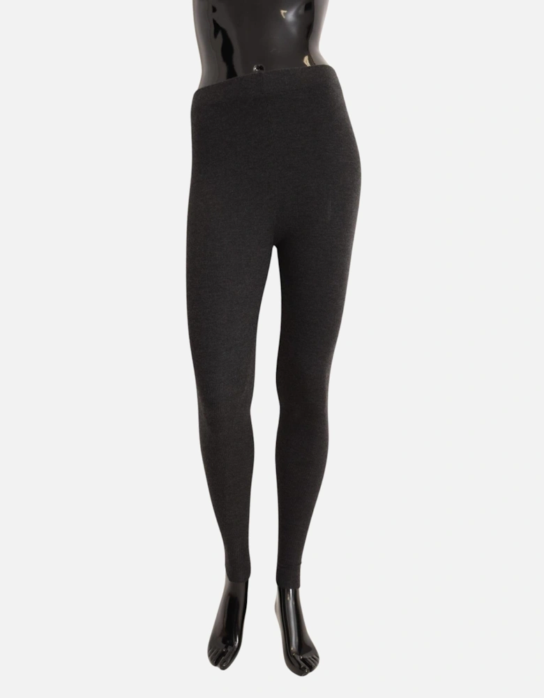 Dolce Gabbana Ribbed Leggings Women - Gray Pantyhose
