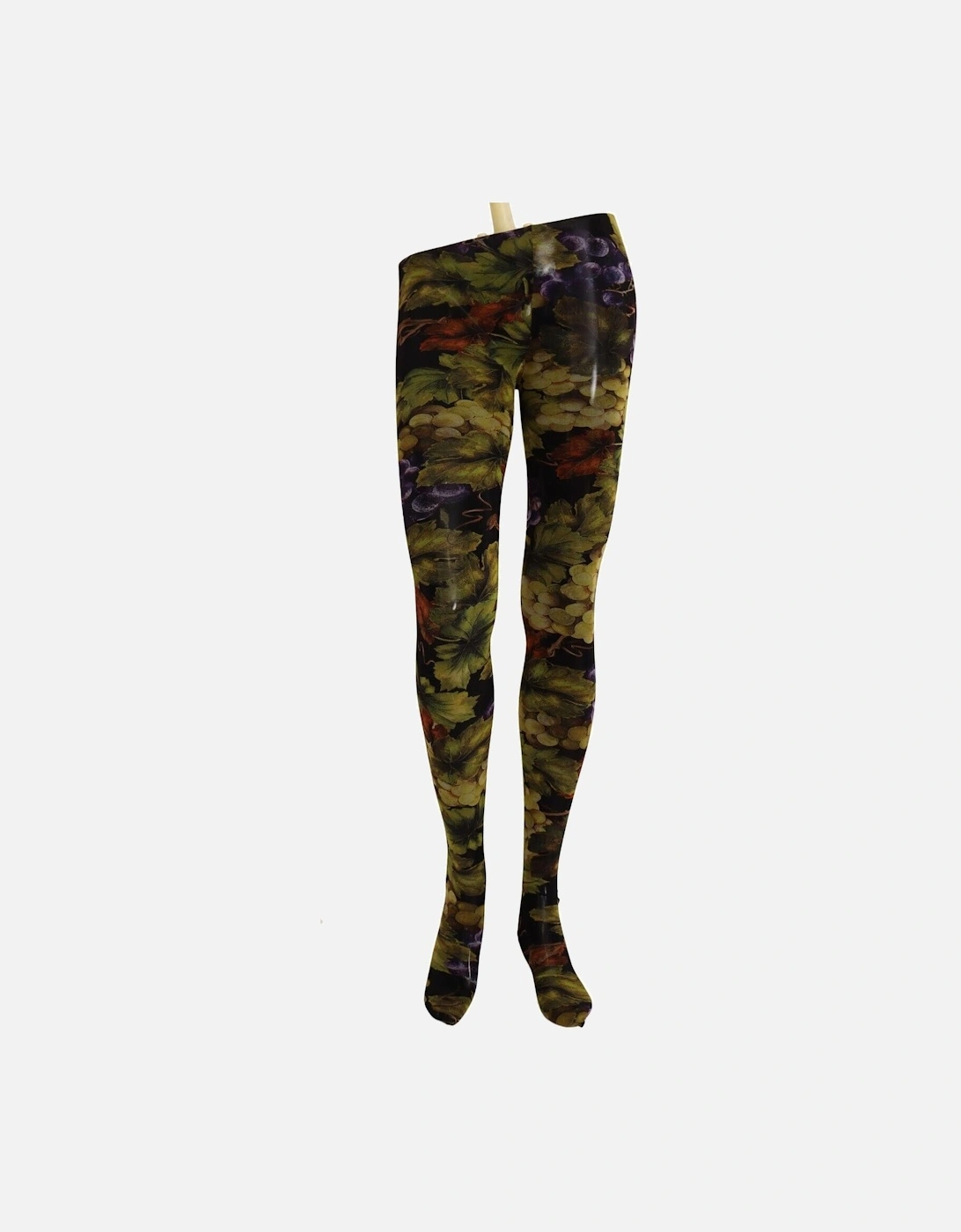 Grape Print Tights Women - Black Pantyhose, 3 of 2