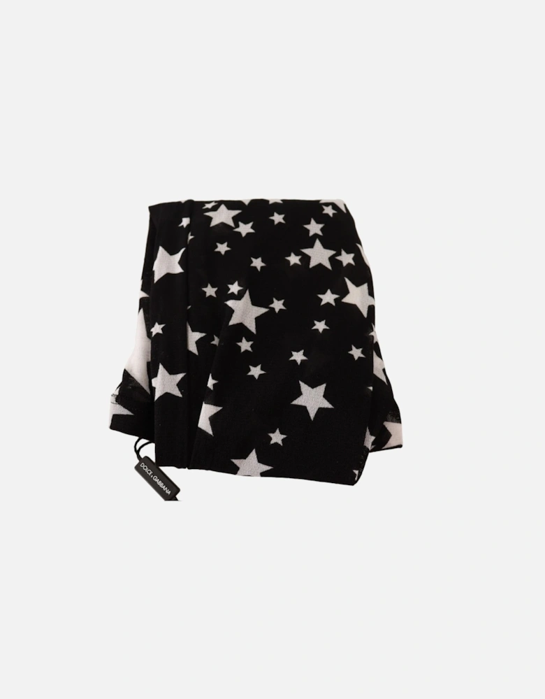 Nylon Micro Mesh Star Print Tights Women - Blackwhite Pantyhose