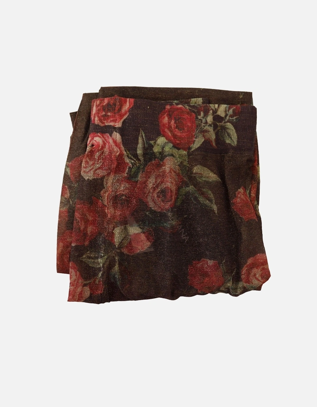 FloralPrint Tights Rose Pattern Women - Black Pantyhose